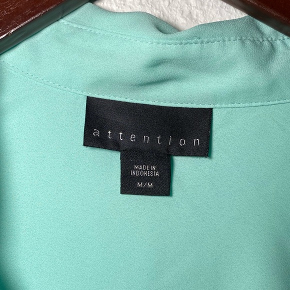 Attention Mint Green Button Up Shirt - Picture 3 of 4
